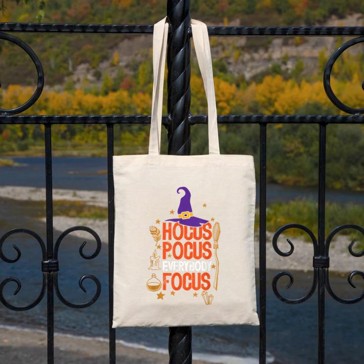 Witchy Halloween Hocus Pocus Everybody Focus Teacher Pumpkin Canvas Tote Bag, funny design Witchy Halloween Hocus Pocus Everybody Focus Teacher Pumpkin Canvas Tote Bag, funny design