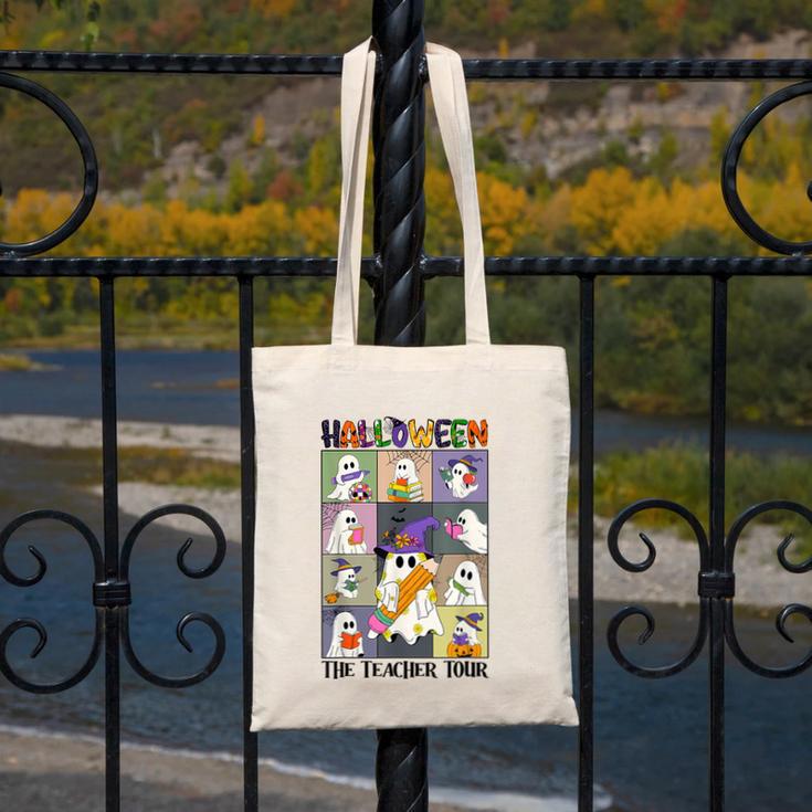 Women Halloween The Teacher Tour Ghosts Pencil Pumpkins Canvas Tote Bag, funny design Women Halloween The Teacher Tour Ghosts Pencil Pumpkins Canvas Tote Bag, funny design