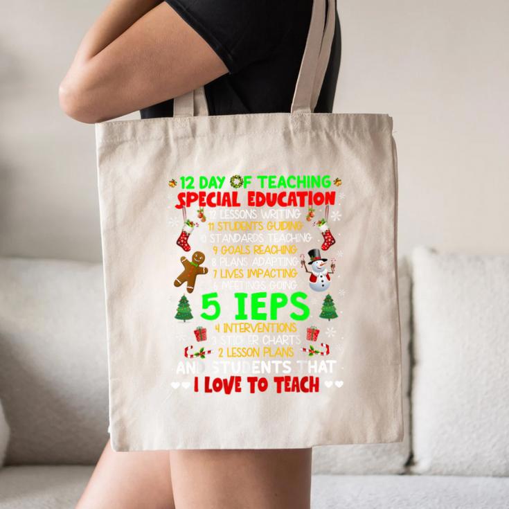 12 Days Of Teaching Special Education IEPS SPED Teacher Xmas Canvas Tote Bag, novelty gifts, funny gifts