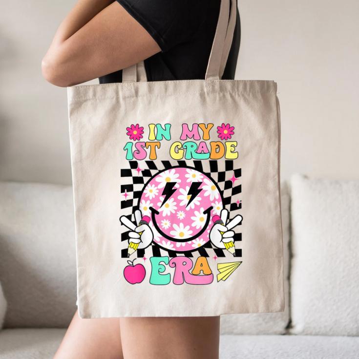 In My 1st Grade Era Smile Face Back To School Teacher Kid Canvas Tote Bag, novelty gifts, funny gifts