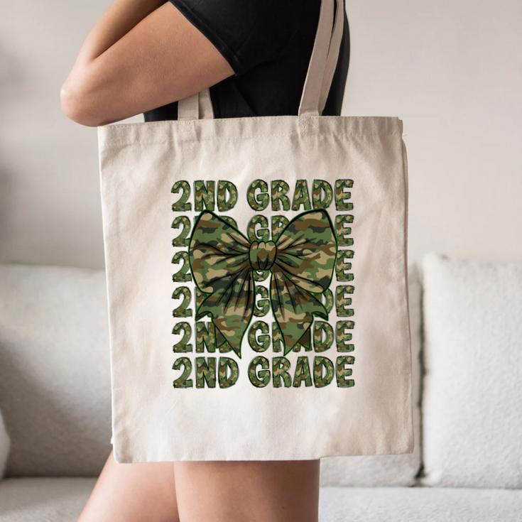 2nd Grade Teacher Student Camo Bow Back To School Canvas Tote Bag, novelty gifts, funny gifts 2nd Grade Teacher Student Camo Bow Back To School Canvas Tote Bag, novelty gifts, funny gifts