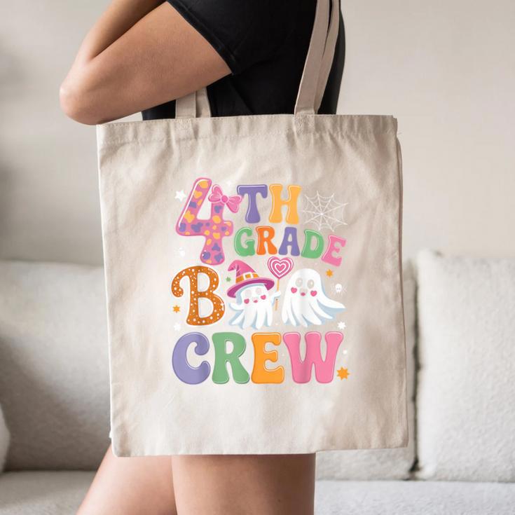 4th Grade Boo Crew Fourth Grade Teacher Kids Happy Halloween Canvas Tote Bag, novelty gifts, funny gifts