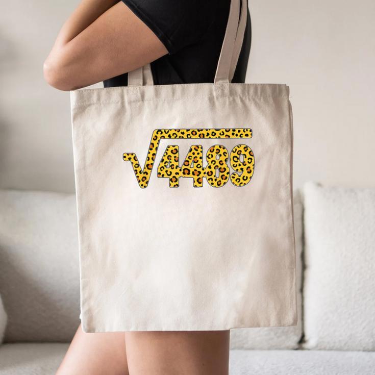 6 7 Leopard Pattern Meme Square Root 4489 Slang Math Teacher Canvas Tote Bag, novelty gifts, funny gifts
