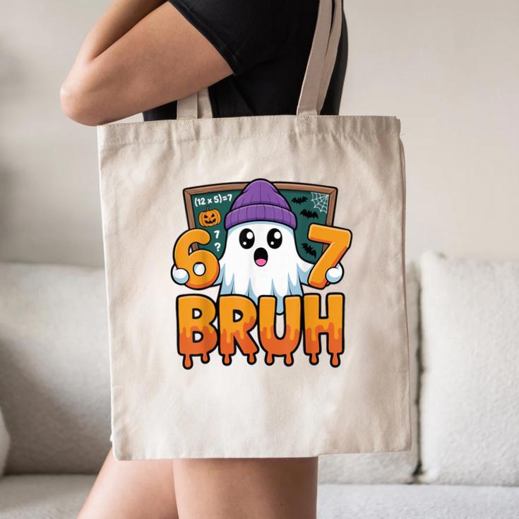 67 Teacher Ghost Six Seven Meme Math Equation Bruh Halloween Canvas Tote Bag, novelty gifts, funny gifts