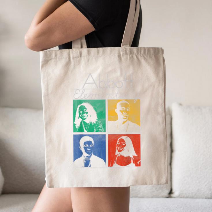 Abbott Elementary Colorful Pop Art Teachers TV Show Canvas Tote Bag, novelty gifts, funny gifts