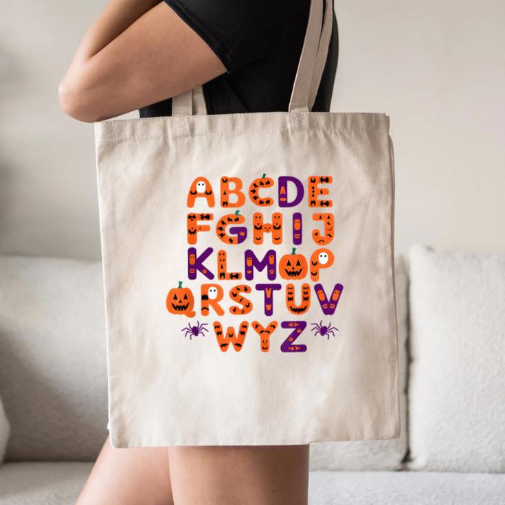 ABCs Learning Kindergarten Teacher Halloween Alphabet Canvas Tote Bag, novelty gifts, funny gifts ABCs Learning Kindergarten Teacher Halloween Alphabet Canvas Tote Bag, novelty gifts, funny gifts