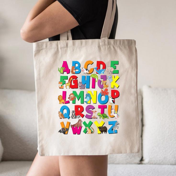 Alphabet Animals ABCs Zoo Kids Boys Girls Teacher Canvas Tote Bag, novelty gifts, funny gifts