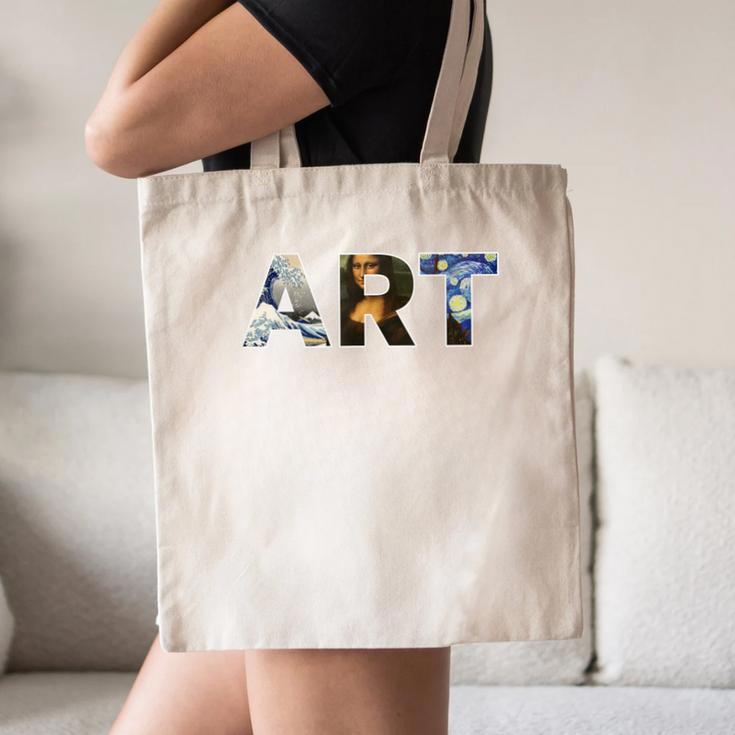 Art Artist Painting Teacher T Shirt Mona Lisa Great Wave For Men Women Canvas Tote Bag, novelty gifts, funny gifts