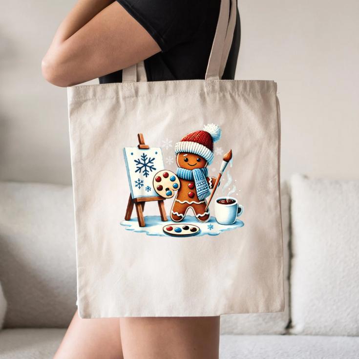 Artist Gingerbread Painter Art Teacher Student Christmas Canvas Tote Bag, novelty gifts, funny gifts Artist Gingerbread Painter Art Teacher Student Christmas Canvas Tote Bag, novelty gifts, funny gifts