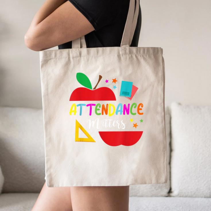 Attendance Matters Teacher Apple For Back To School Canvas Tote Bag, novelty gifts, funny gifts Attendance Matters Teacher Apple For Back To School Canvas Tote Bag, novelty gifts, funny gifts