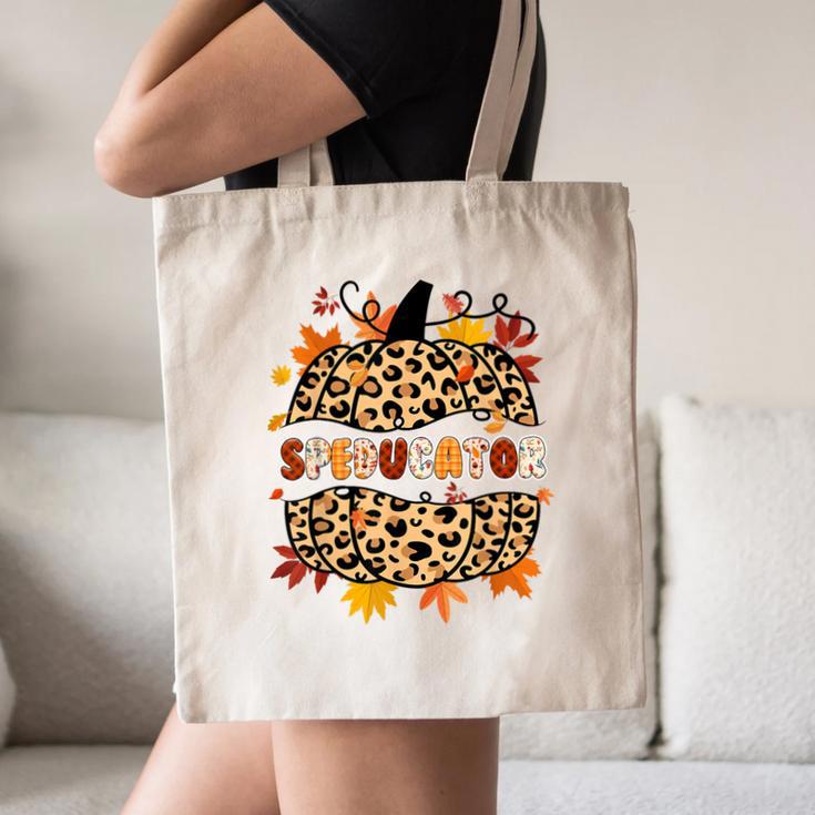 Autumn Fall SPED ED Teacher Thankful Grateful Pumpkin Retro Canvas Tote Bag, novelty gifts, funny gifts