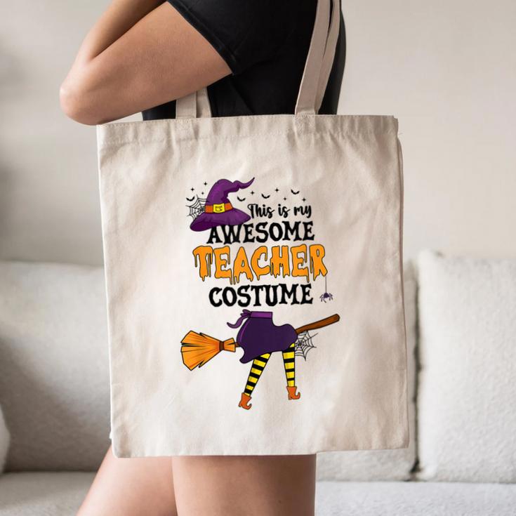 This Is My Awesome Teacher Costume Halloween Witch Canvas Tote Bag, novelty gifts, funny gifts This Is My Awesome Teacher Costume Halloween Witch Canvas Tote Bag, novelty gifts, funny gifts
