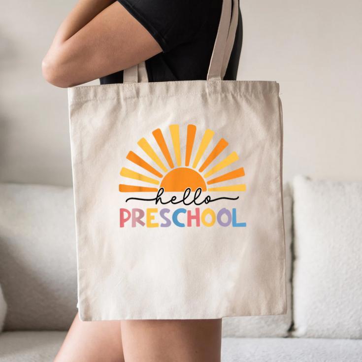 Back To School Hello Preschool For Kids Teacher Women Canvas Tote Bag, novelty gifts, funny gifts