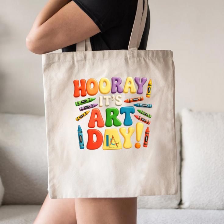 Back To School Hooray It's Art Day Art Teacher Artist Canvas Tote Bag, novelty gifts, funny gifts