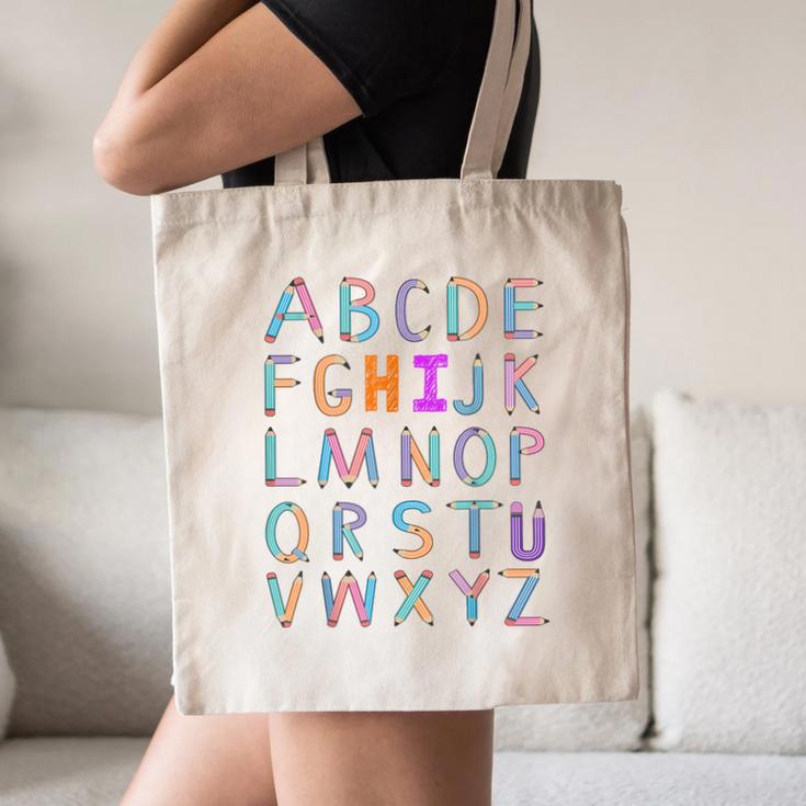 Back To School Kindergarten Alphabet ABC Teacher Women Kids Canvas Tote Bag, novelty gifts, funny gifts