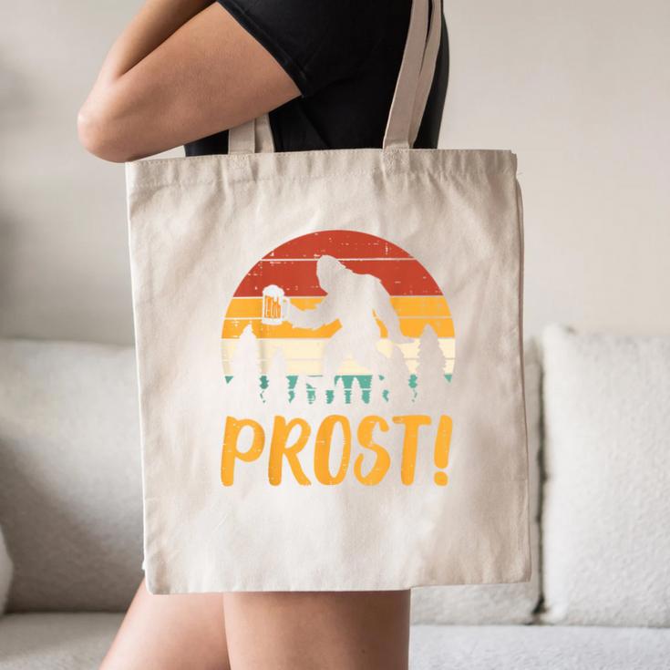 Bigfoot Sasquatch Prost Retro Bavarian Oktoberfest Men Women Canvas Tote Bag, novelty gifts, funny gifts