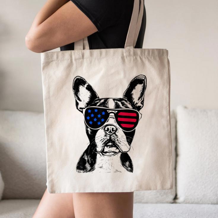 Boston Terrier Dog 4th July America USA Flag Men Women Kids Canvas Tote Bag, novelty gifts, funny gifts