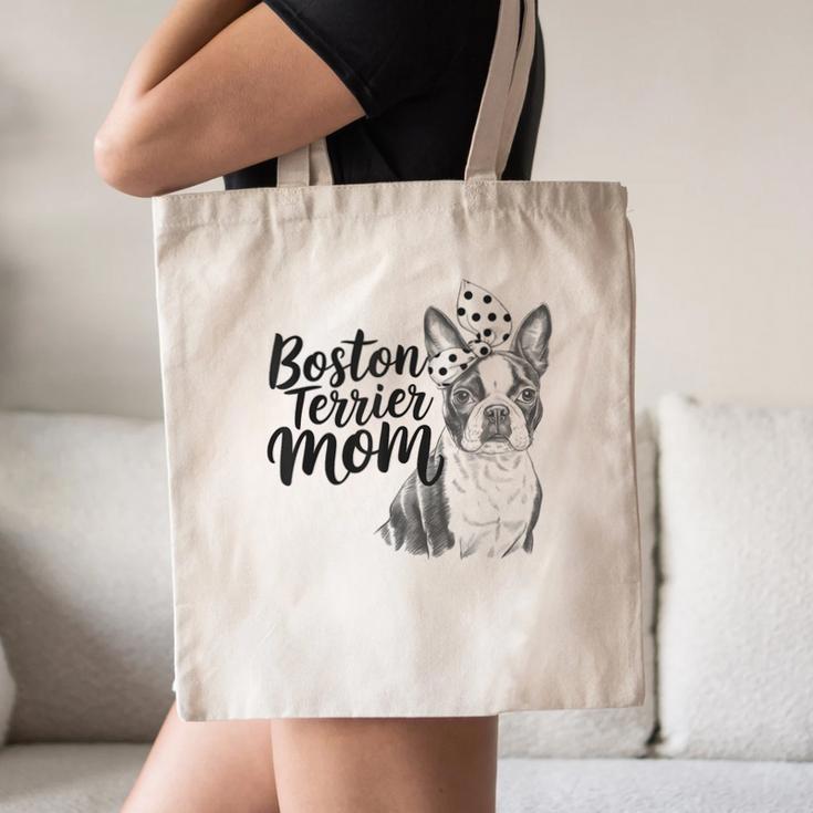 Boston Terrier Dog Bostie Mom Idea For Women Canvas Tote Bag, novelty gifts, funny gifts