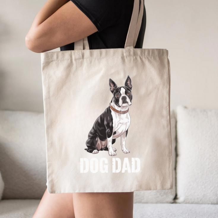 Boston Terrier Dog Dad Boston Terrier Dog Lovers Canvas Tote Bag, novelty gifts, funny gifts