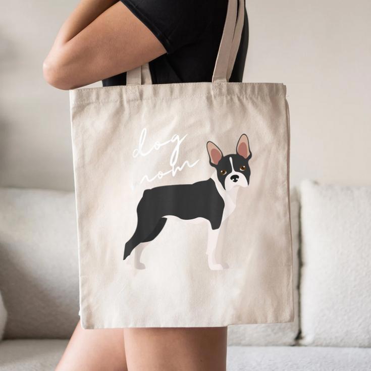 Boston Terrier Dog Mom Woman Women Canvas Tote Bag, novelty gifts, funny gifts