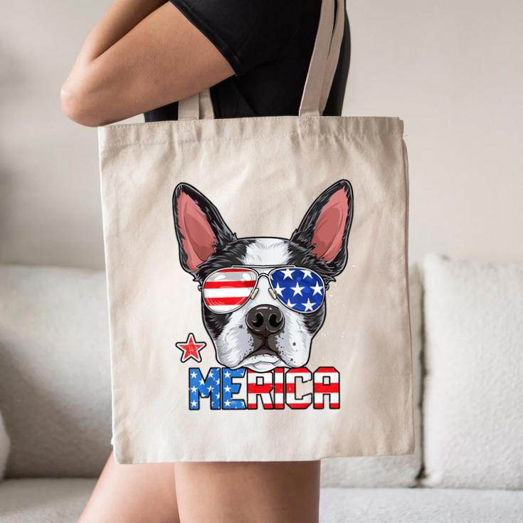 Boston Terrier Merica 4th Of July T Shirt Men Boys Dog Puppy Canvas Tote Bag, novelty gifts, funny gifts
