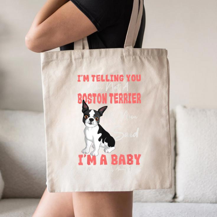 Boston Terrier Mom American Gentleman Dog Lover Mother's Day Canvas Tote Bag, novelty gifts, funny gifts