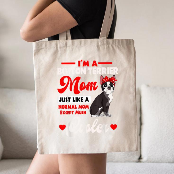 Boston Terrier Mom American Gentleman Dog Mother's Day Canvas Tote Bag, novelty gifts, funny gifts