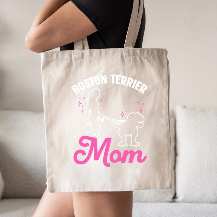 Boston Terrier Mom Canvas Tote Bag, novelty gifts, funny gifts
