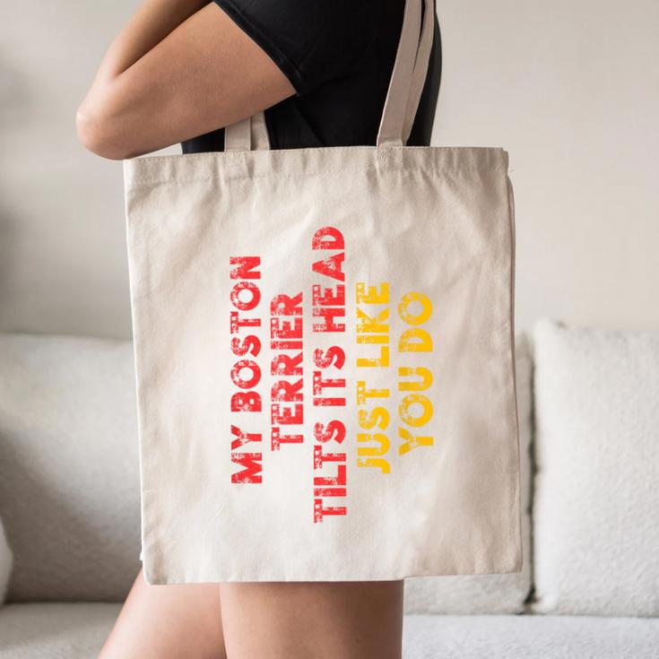 Boston Terrier Mom Dad Dog Lover Owner Women Men Canvas Tote Bag, novelty gifts, funny gifts