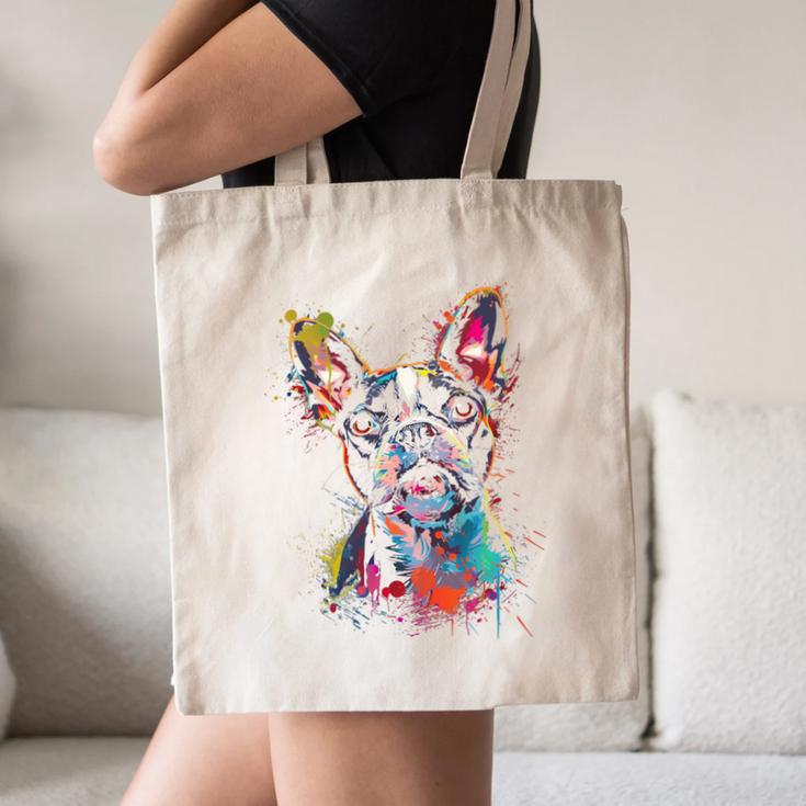 Boston Terrier Splash Canvas Tote Bag, novelty gifts, funny gifts