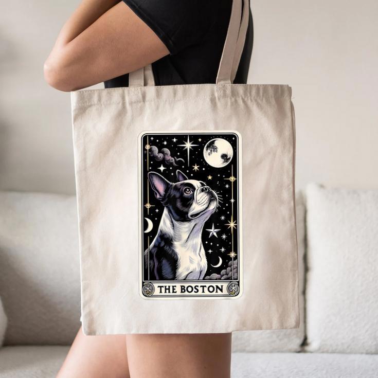 Boston Terrier Tarot Card Star With The Moon Men Women Kids Canvas Tote Bag, novelty gifts, funny gifts