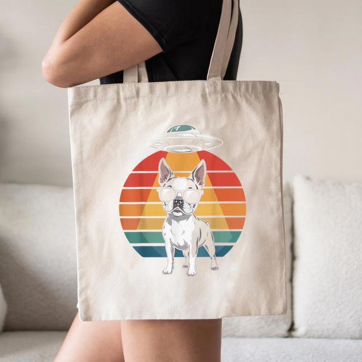Boston Terrier UFO Alien Boston Terrier Dog Mom Dad Canvas Tote Bag, novelty gifts, funny gifts