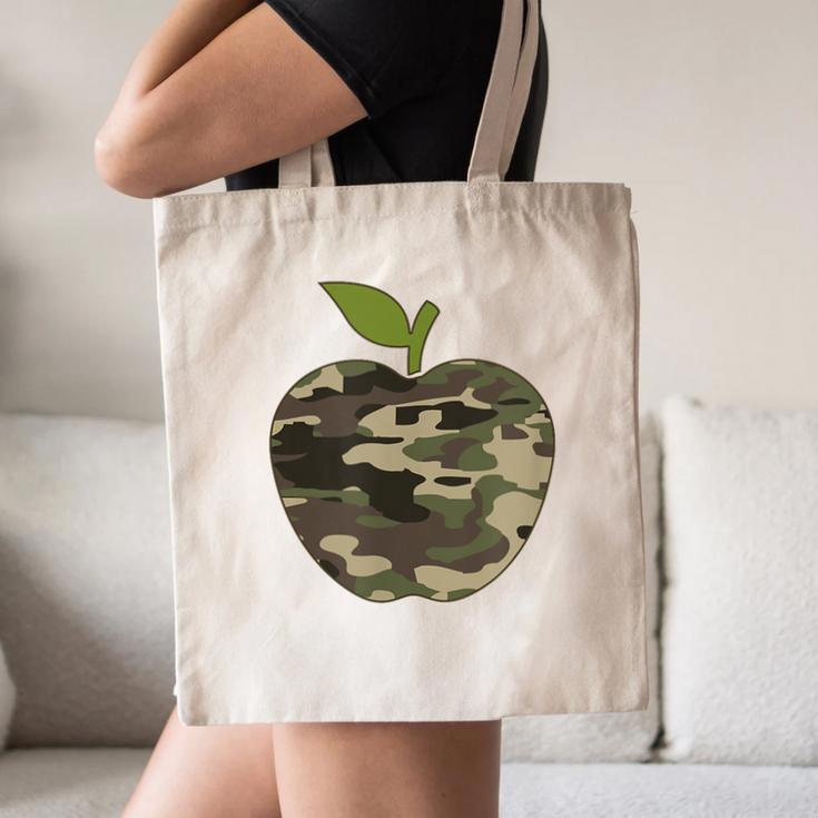 Camo Apple Camouflage Clothing School Student Camo Teacher Men Women Kids Canvas Tote Bag, novelty gifts, funny gifts Camo Apple Camouflage Clothing School Student Camo Teacher Men Women Kids Canvas Tote Bag, novelty gifts, funny gifts