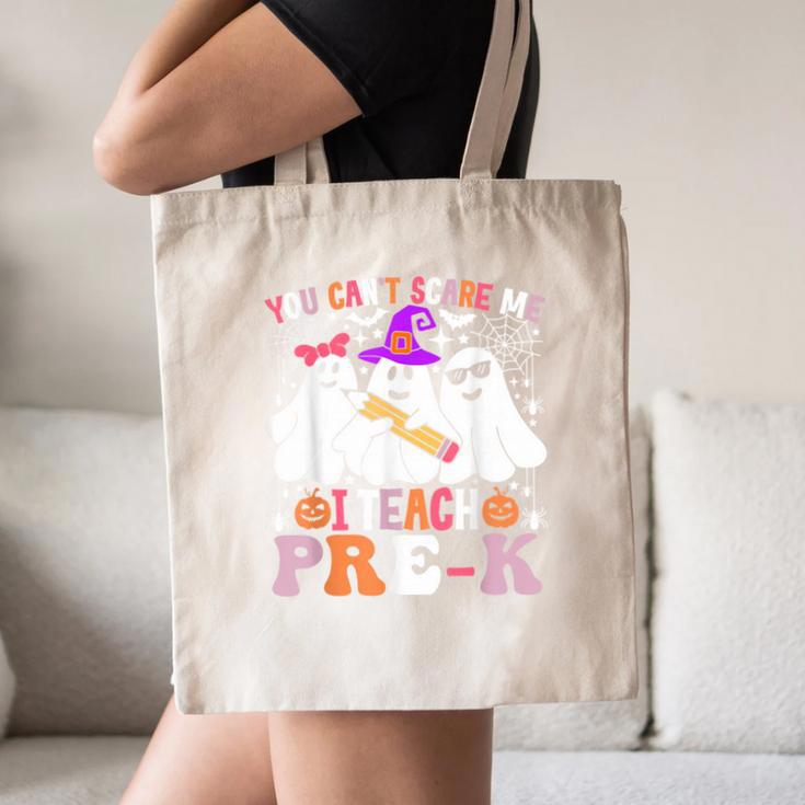 You Can't Scare Me I Teach Pre-k Halloween Teacher Canvas Tote Bag, novelty gifts, funny gifts