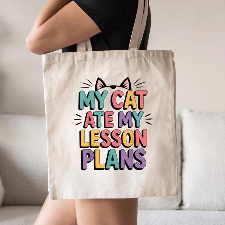 My Cat Ate My Lesson Plans Teacher Cat Humor Canvas Tote Bag, novelty gifts, funny gifts My Cat Ate My Lesson Plans Teacher Cat Humor Canvas Tote Bag, novelty gifts, funny gifts