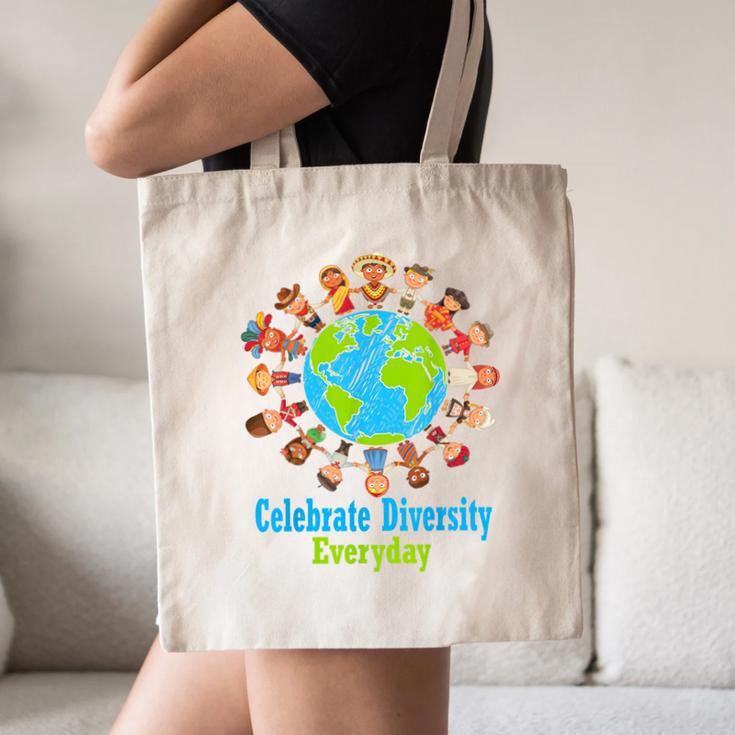 Celebrate Diversity Everyday Teachers & School Student Gift Canvas Tote Bag, novelty gifts, funny gifts