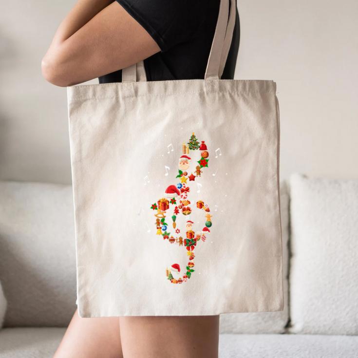 Christmas Musical Note Music Lover Teacher Sing Carols Jesus Canvas Tote Bag, novelty gifts, funny gifts