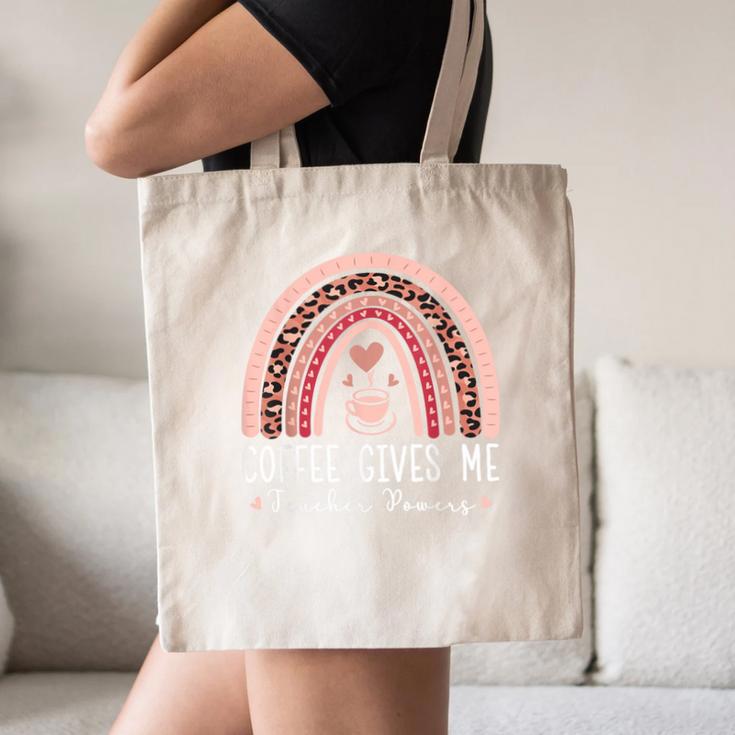 Coffee Gives Me Teacher Powers Leopard Rainbow Teacher Canvas Tote Bag, novelty gifts, funny gifts Coffee Gives Me Teacher Powers Leopard Rainbow Teacher Canvas Tote Bag, novelty gifts, funny gifts