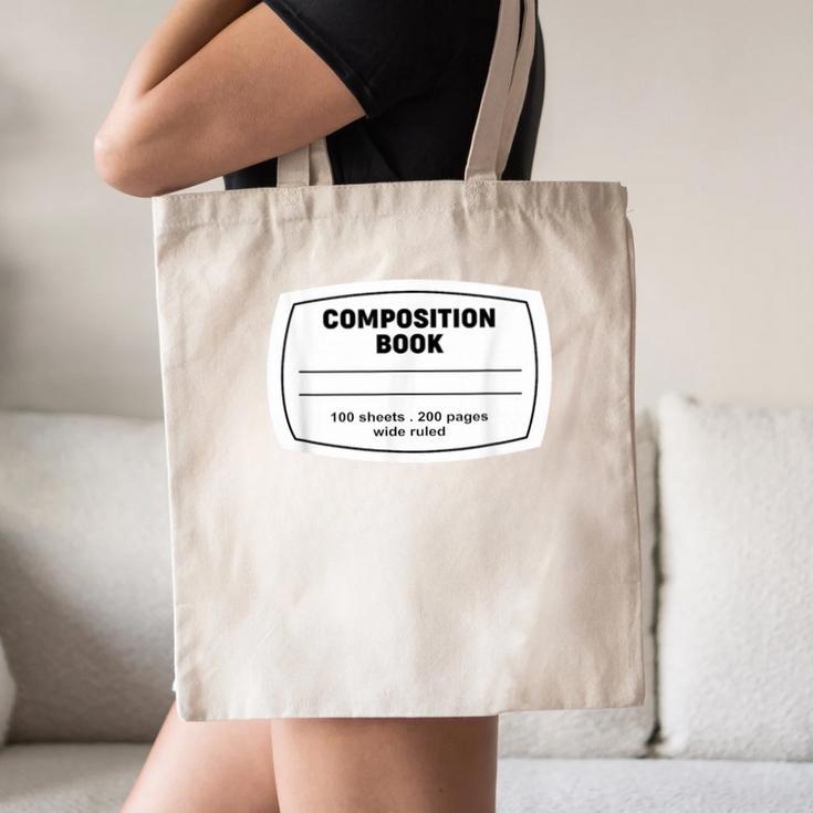 Composition Notebook Halloween Costume Teacher Student Canvas Tote Bag, novelty gifts, funny gifts