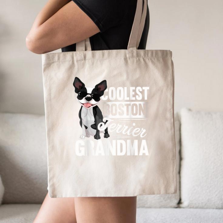 Coolest Boston Terrier Grandma Dog Canvas Tote Bag, novelty gifts, funny gifts