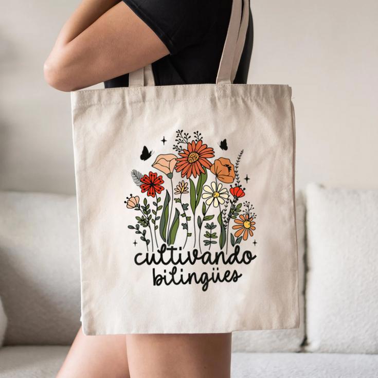 Cultivando Bilingues Dual Language Crew Bilingual Teacher Men Women Girls Kids Canvas Tote Bag, novelty gifts, funny gifts