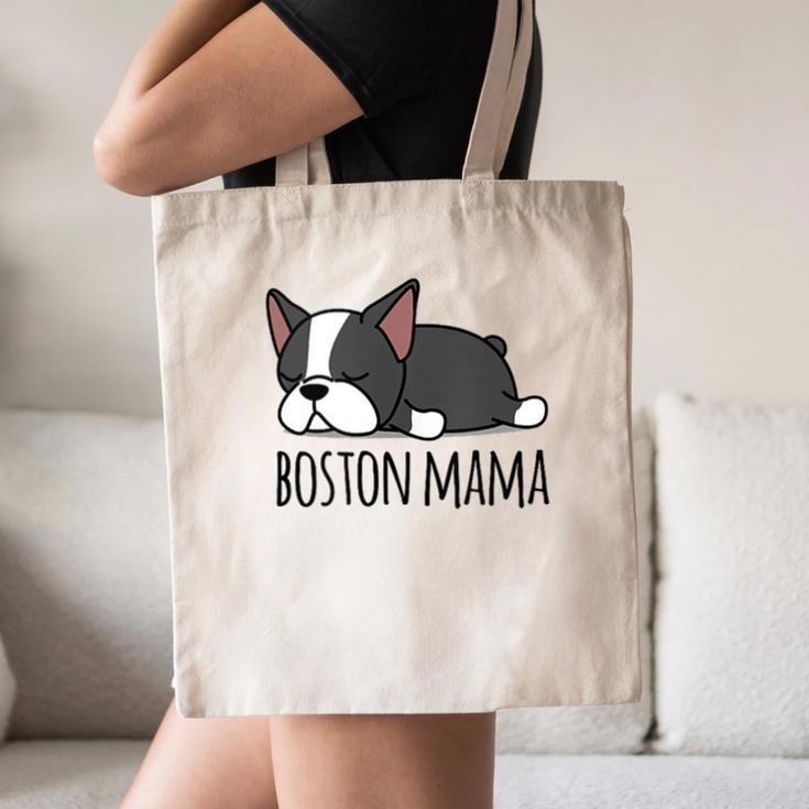 Cute Boston Terrier Boston Mama Canvas Tote Bag, novelty gifts, funny gifts