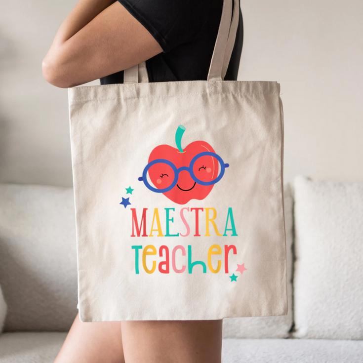 Cute Maestra Teacher Canvas Tote Bag, novelty gifts, funny gifts