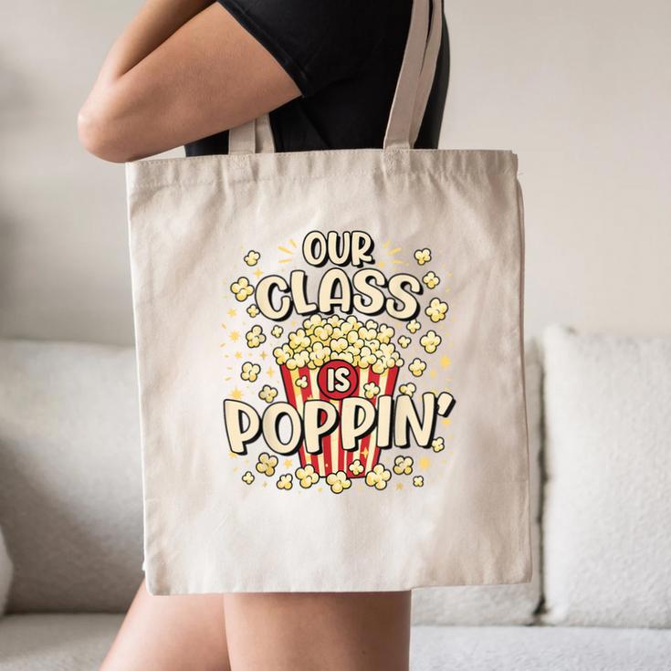 Cute Teacher Popcorn Day Canvas Tote Bag, novelty gifts, funny gifts