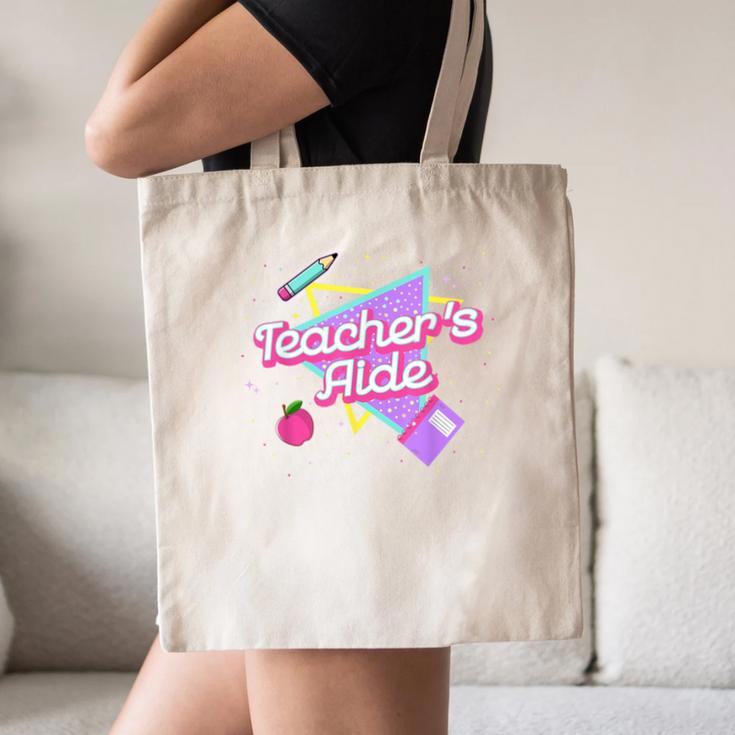 Cute Teacher's Aide Shirt 80's 90's Back To School For Men Women Canvas Tote Bag, novelty gifts, funny gifts