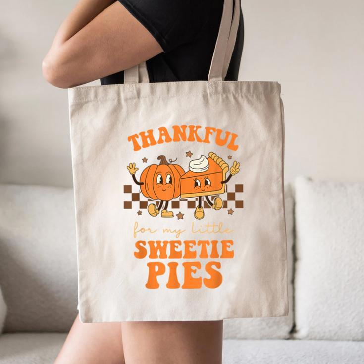 Cute Thanksgiving Teacher Thankful For My Sweetie Pies Mom Canvas Tote Bag, novelty gifts, funny gifts