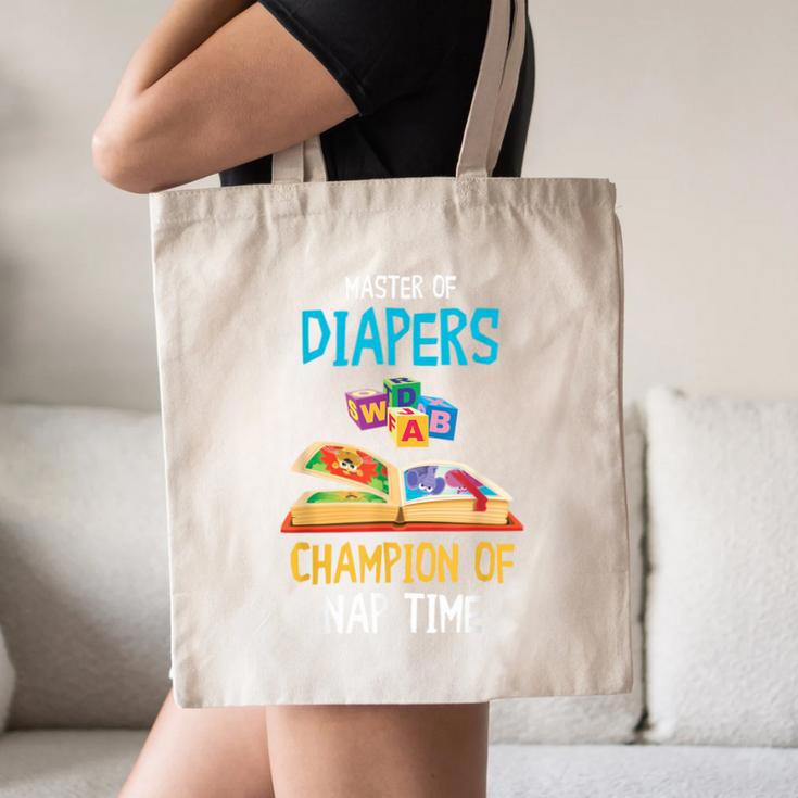 Daycare Provider Master Of Diapers Childcare Teacher Canvas Tote Bag, novelty gifts, funny gifts