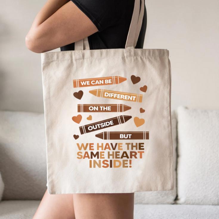 We Can Be Different On The Outside Melanin Teacher Men Women Kids Canvas Tote Bag, novelty gifts, funny gifts We Can Be Different On The Outside Melanin Teacher Men Women Kids Canvas Tote Bag, novelty gifts, funny gifts