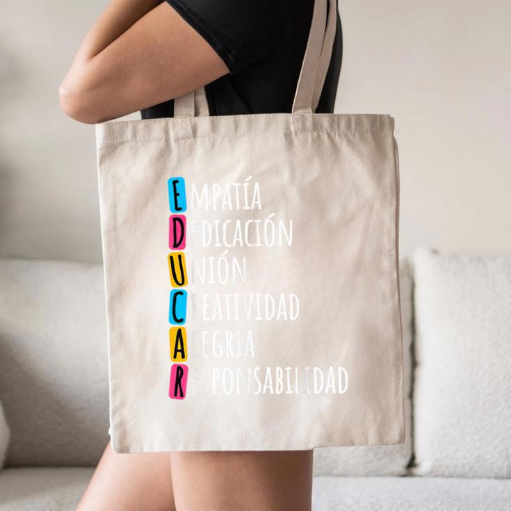 Educar Bilingual Spanish Teacher Canvas Tote Bag, novelty gifts, funny gifts Educar Bilingual Spanish Teacher Canvas Tote Bag, novelty gifts, funny gifts