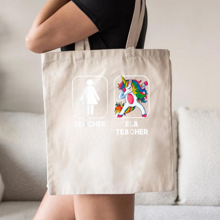 ELA Teacher Dabbing Unicorn Teacher Women Canvas Tote Bag, novelty gifts, funny gifts